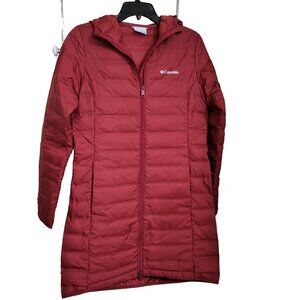 Columbia Long Women Hooded Jacket - Red, Size Small